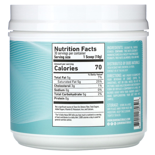 BUBS Naturals, Функциональные сливки Halo, без добавок, 300 мг (10,6 унции)