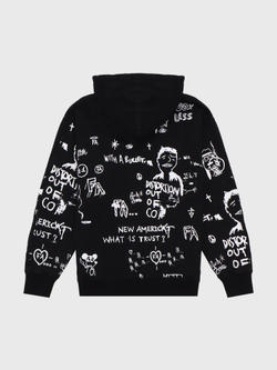 Худи F*cking Awesome Distortion Hoodie Black AOP