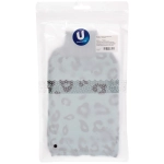 Мочалка - варежка скрaабирующая «Premium - LEOPARD», цвет голубой, 24*15см (ZIPпакет)