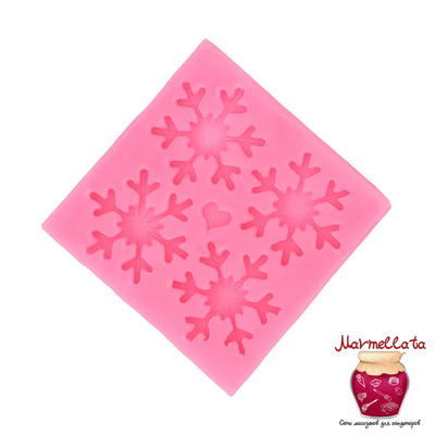 Молд силиконовый "Четыре снежинки", 8,5*8,5 см