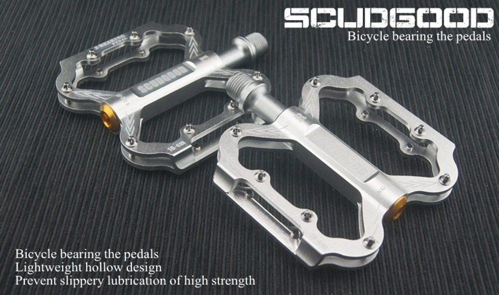 Педали SCUDGOOD SG-331 материал  алюминий, размер (88*101*11), вес : 292 гр. Цвет: Серебро