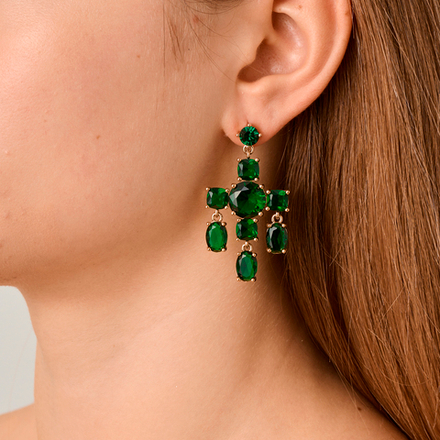 Серьги Dyrberg Kern LEONORA SG EMERALD GREEN 450001