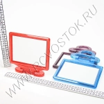 Зеркало настольное в пластиковой оправе «Выгодное» прямоугольник, подвесное 17*13,5см