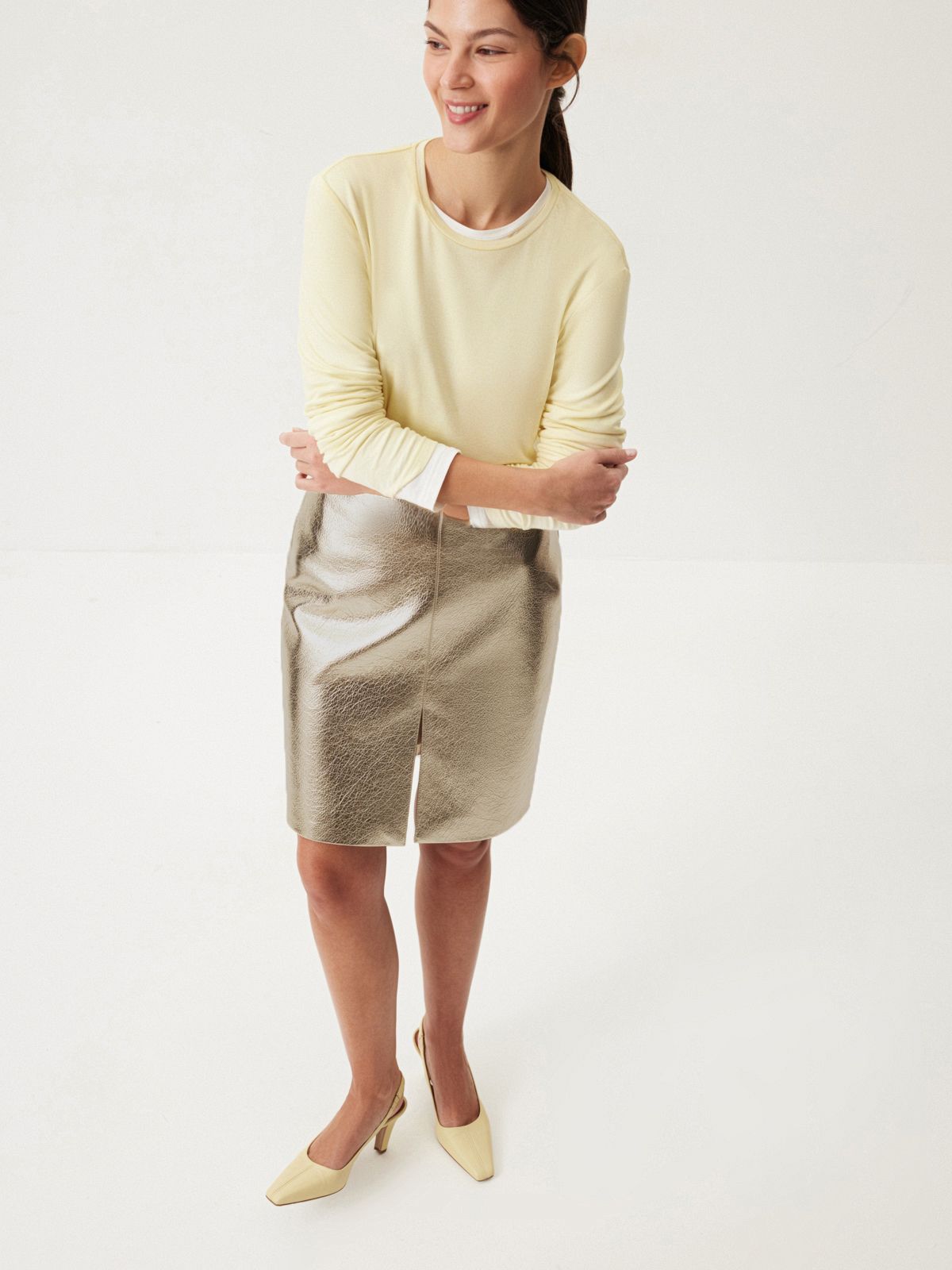 Юбка из фактурной эко-кожи Golden Treasure