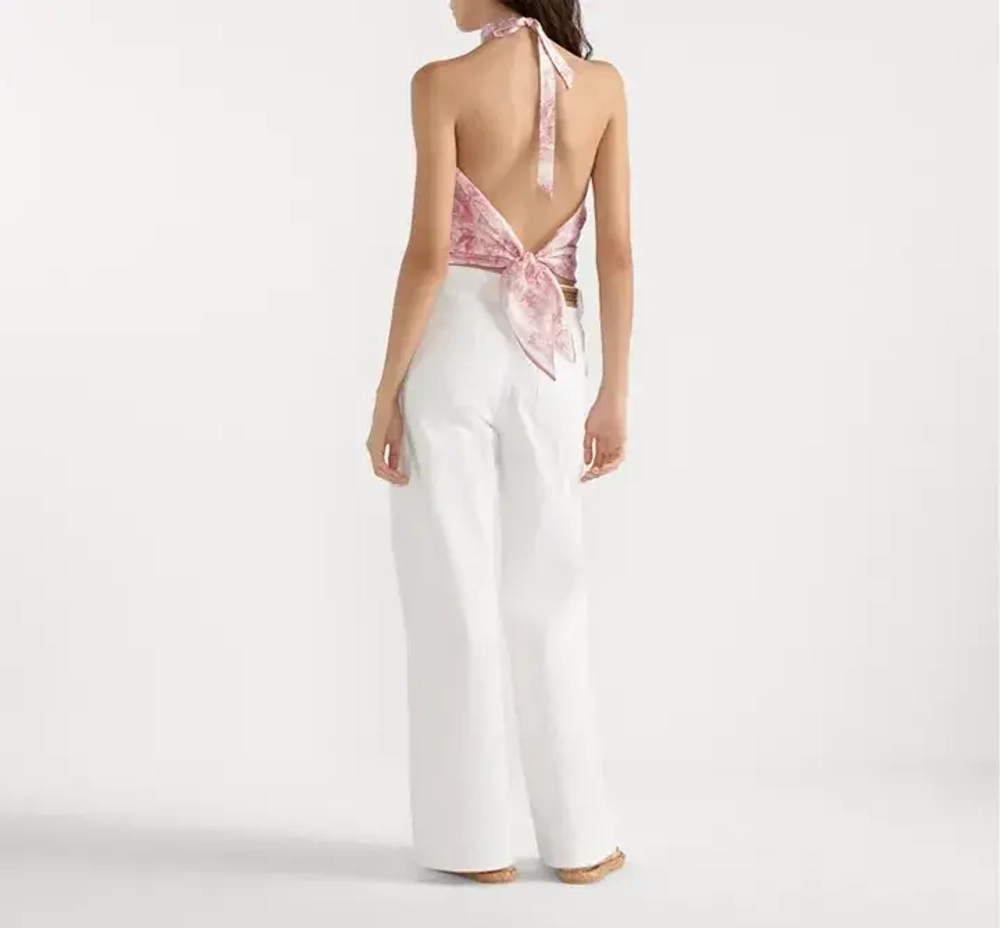 Шелковый топ Dioriviera с принтом Toile de Jouy Sauvage от Dior