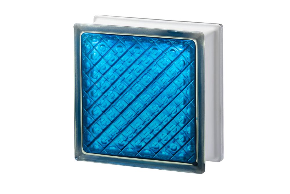 Стеклоблок Диамонд синий Vitrablok 19,7.x19,7x8 см