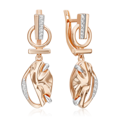 Серьги «Шарм» с английским замком из красного золота c натуральными топазами white 02-5089-00-201-1110