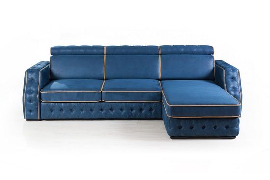 Portofino угловой диван-кровать замша синий