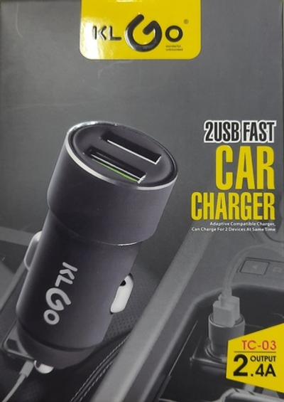 АЗУ USB Car Charger KLGO TC-03 (2xUSB/2.4A)