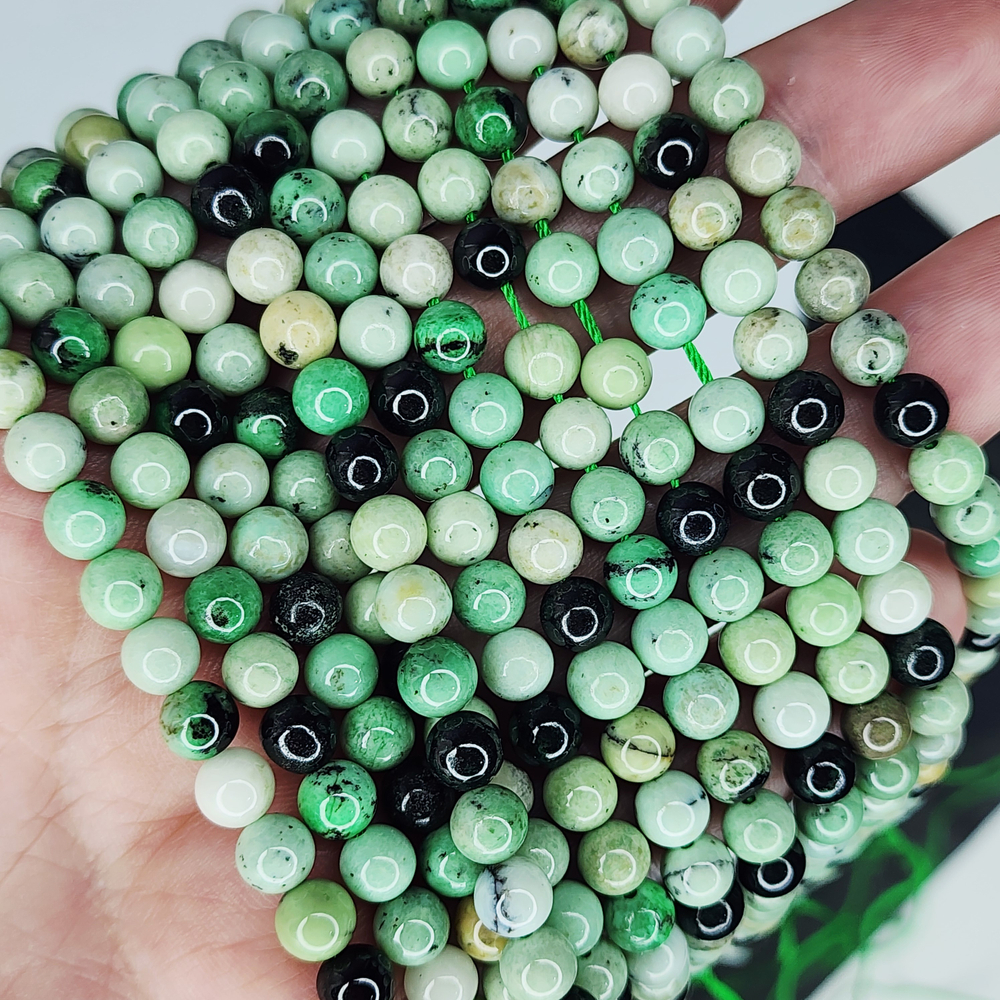 Гранат Андрадит, зеленый гранат, гладкий шар, р-р 6.3мм, цена за нить 10 см