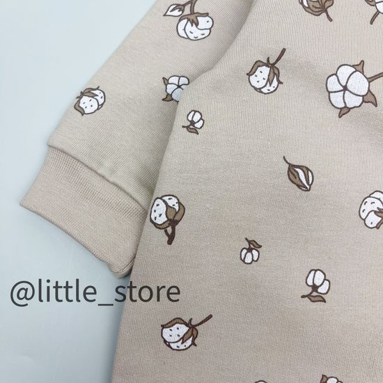 Комбинезон "Облака" из футера с начесом, Бежевый