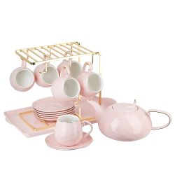 Чайный набор на металлической подставке с подносом 15пр. " . Alissa" (6 персон) v=1150/280