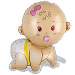 Шар Фольгированный Малыш девочка ползающая (Бежевый)