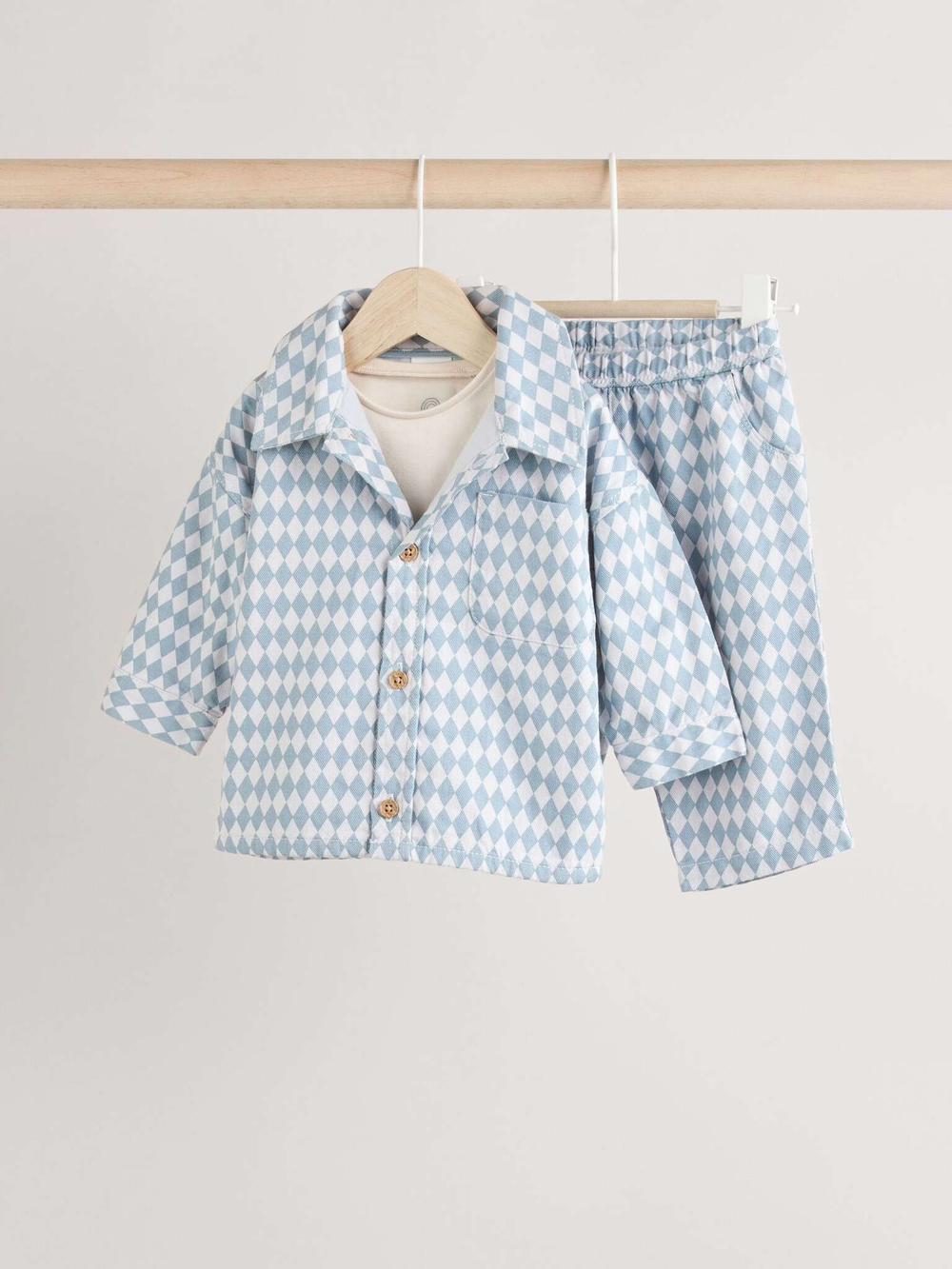 Комплект из трех предметов для мальчика Next B50-746, Голубой, Белый, Бежевый