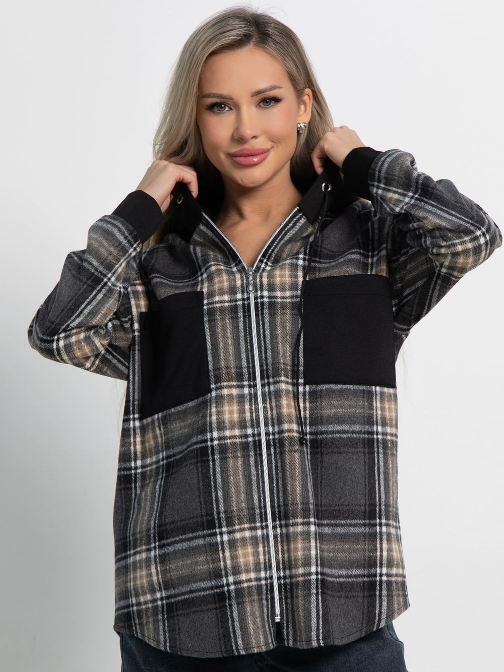 Рубашка Больше чем стиль НЬЮ (серо-бежевая) Б15125-50М LT Collection