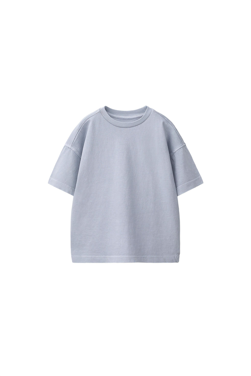ZARA ОДНОТОННАЯ ФУТБОЛКА, ЖЕМЧУЖНО-СЕРЫЙ