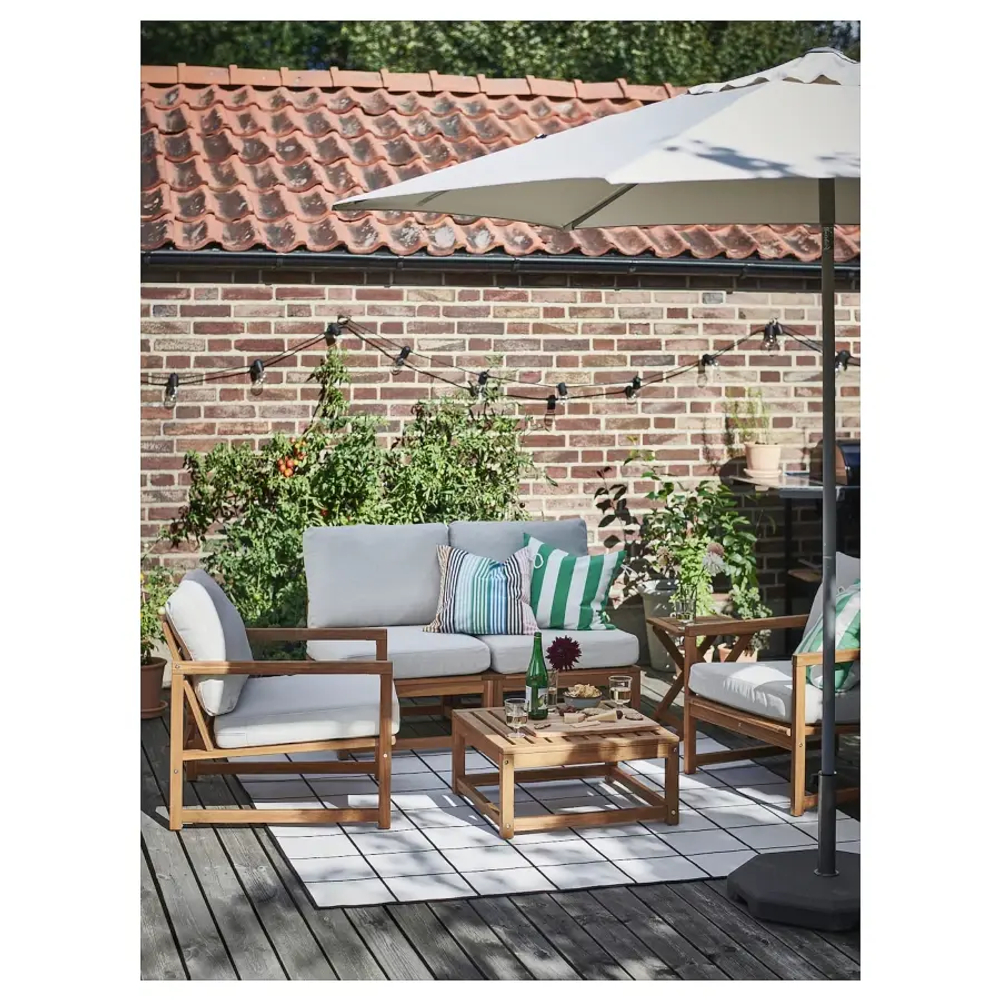 Кресло садовое - IKEA NÄMMARÖ/NAMMARO, 69х69 см, коричневый/светло-коричневый, НЭММАРО ИКЕА