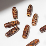 Бусина Дзи "Три глаза" из агата, 29*10мм, коричневый