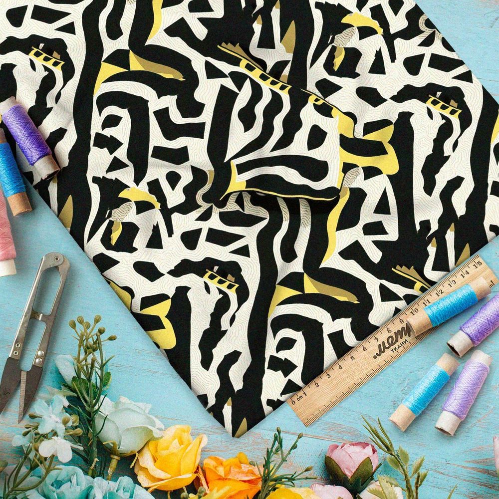 Ткань премиум атлас магия полета фантазии