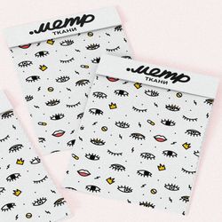 Ткань габардин глазики и ресницы