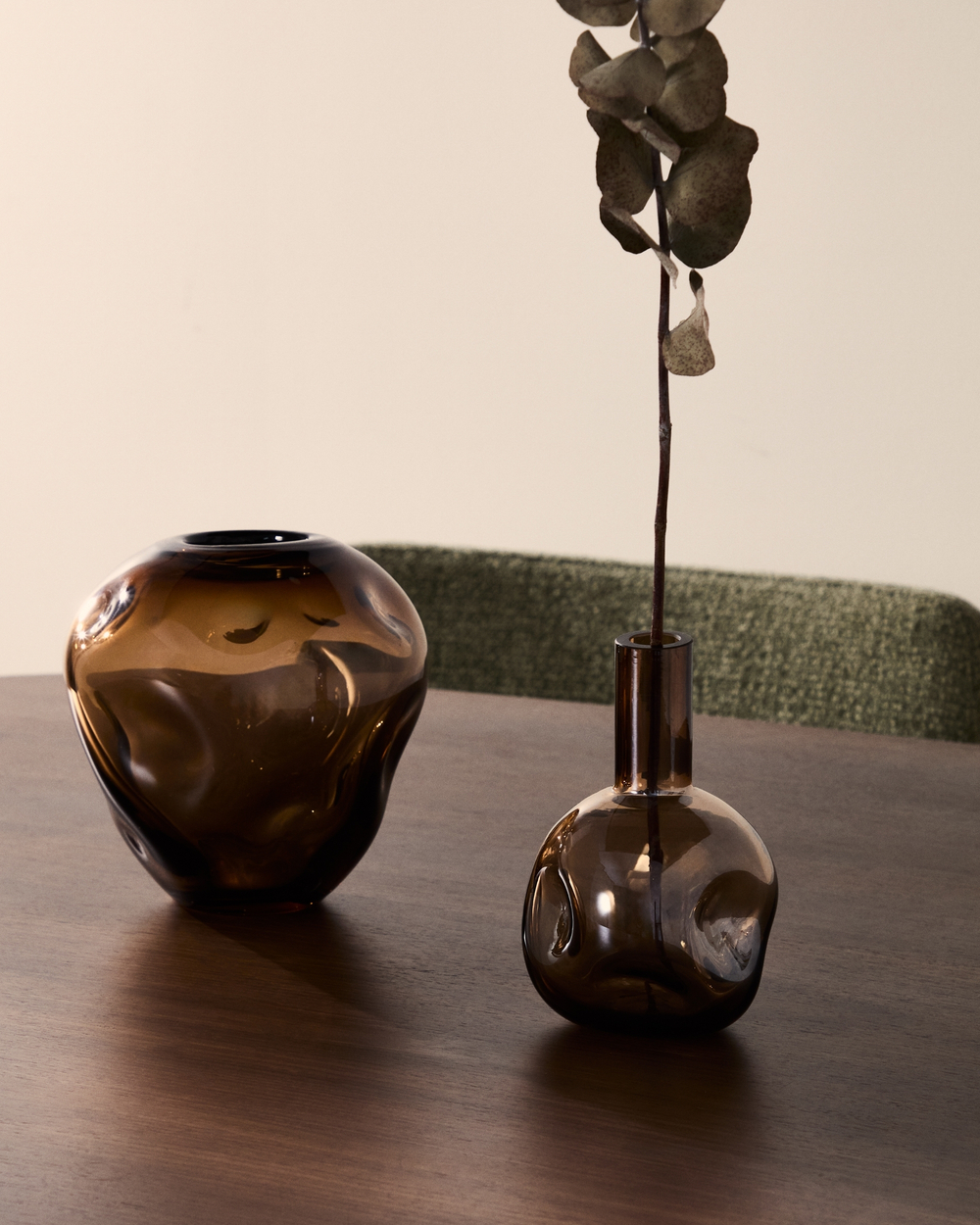 Ваза Olivet из коричневого стекла 30 см