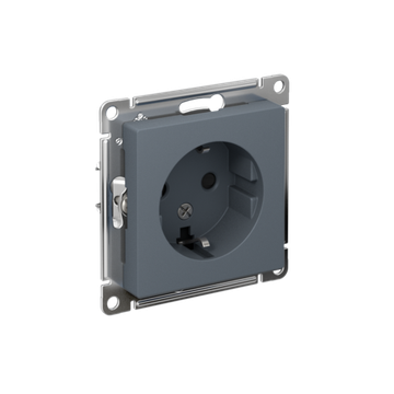 Розетка 1-м СП AtlasDesign 16А IP20 с заземл. защ. шторки механизм грифель SE ATN000745