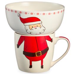 НАБОР ПОСУДЫ LEFARD "ДЕД МОРОЗ" 2 ПР. (КРУЖКА 360МЛ, САЛАТНИК 500МЛ)