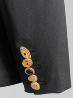 Пиджак 1309 однотонный с карманами и большими золотыми пуговицами на рукавах