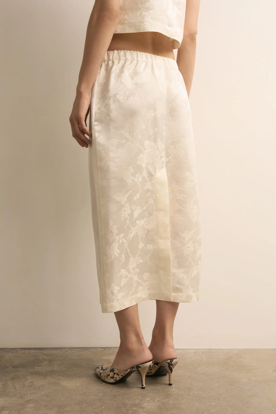 Прямая юбка из шелка-жаккарда
