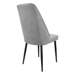 Стул "Лотос" (арт. 327), велюр Бренди В22 серый, ножки черные