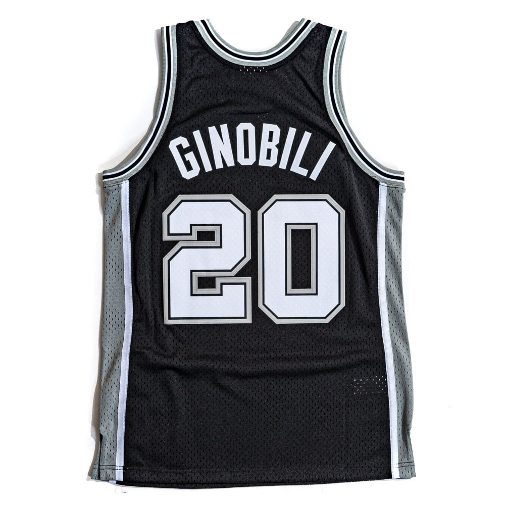 Баскетбольная мужская джерси Mitchell & Ness NBA Swingman Jerseys San Antonio Spurs - Manu Ginóbili #20 (SMJYAC18102-SASBLCK0)