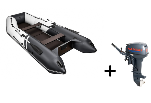Броня-360 СК белый-черный + KAMISU T 9.9 BMS (комплект лодка + мотор)