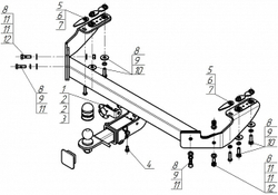 Фаркоп Motodor для Exeed TXL (2024-) арт.99021-E