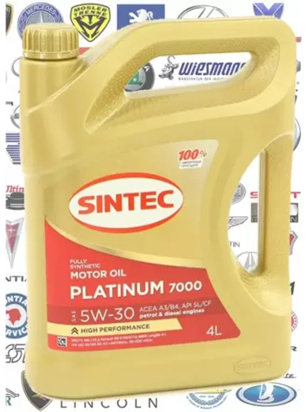 Синтек Platinum 7000 5W30 SL CF A3 B4 4л.