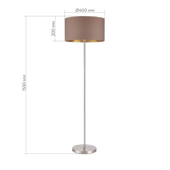 SLE300575-01 Светильник напольный Никель/Темно-бежевый, Золотистый E27 1*40W BRESCIA