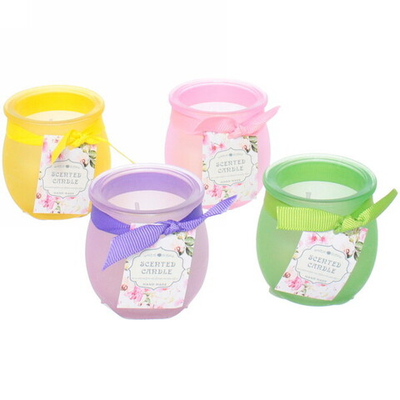 Свеча «Home decoration-Криспи» 5*5,5см в подсвечнике, микс 4 цвета C4015