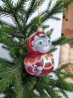 Кошечка Машка стеклянная игрушка