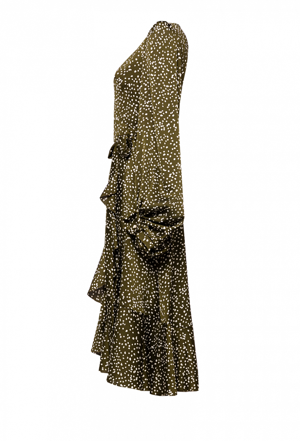 Платье хаки облегающее с запахом 06-02-21SS