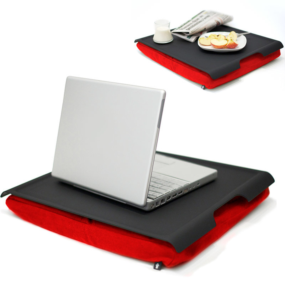 Подставка с пластиковым подносом laptray черная-красная