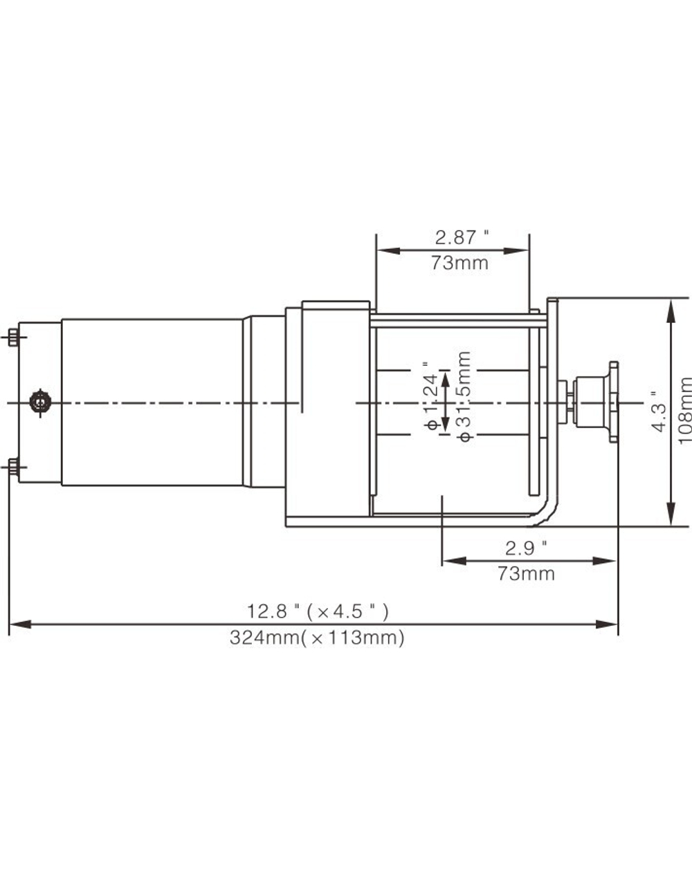 Лебёдка электрическая 12V Runva 3000A lbs 1361 кг