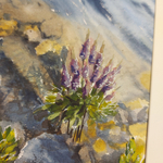 Картина авторская акварельная в паспарту 30х40 см на стену для интерьера "На причале"