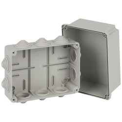 Распаячная коробка ЭРА KORv-190-140-120-10g ОП серая 190х140х120мм на винтах 10 гермовводов IP55