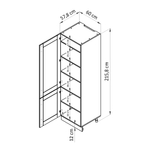 Кухонный модуль напольный, Вестфалия, 60х58х216, шкаф пенал, массив сосны, Dipriz