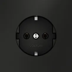 Розетка встраиваемая VOLTUM S70 с заземлением 16А, (черный матовый) vls040108