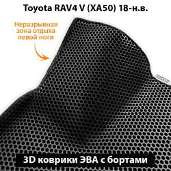 передние эва коврики в салон авто для toyota rav4 xa50 18-н.в. от supervip