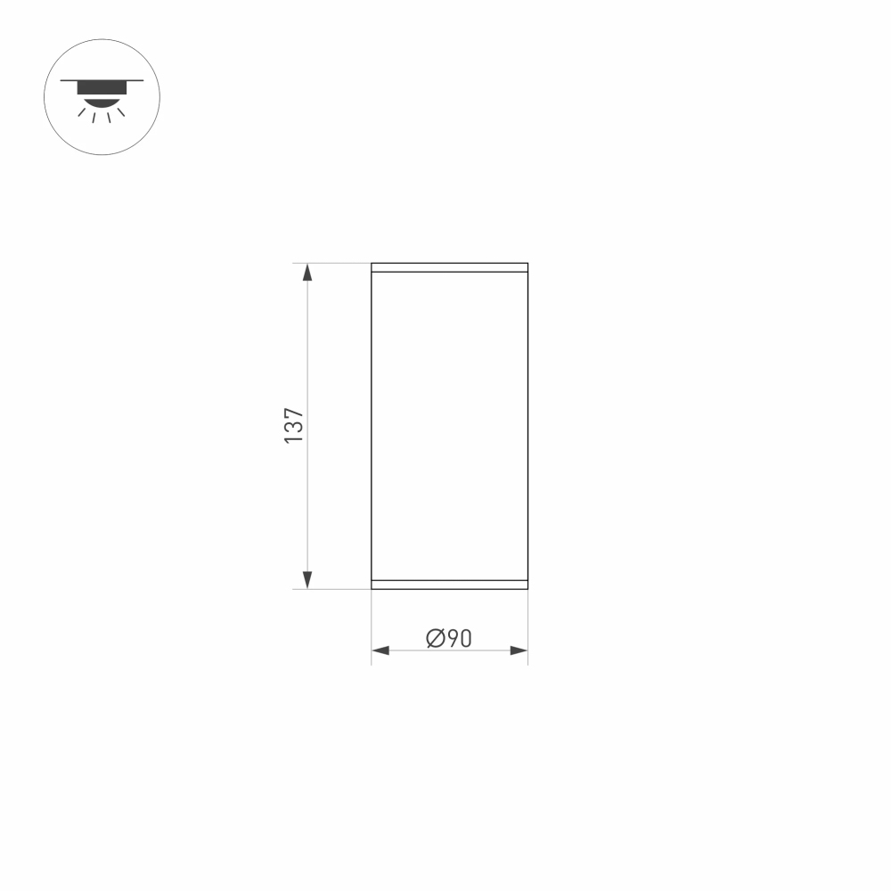 Светильник LGD-FORMA-SURFACE-R90-12W Warm3000 (WH, 44 deg, 230V) (Arlight, IP54 Металл, 3 года) 037261
