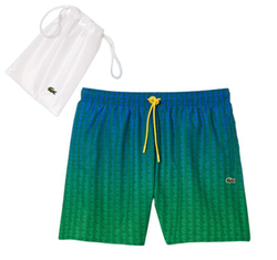 Мужские теннисные шорты Lacoste Ombré Effect Monogram Swim Trunks - blue/green
