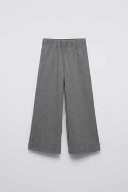ZARA БРЮКИ WIDE LEG, СЕРЫЙ