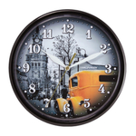 Часы настенные, модель 09, D 225 мм, стекло пластик, пластиковый обод, цвет-чёрный