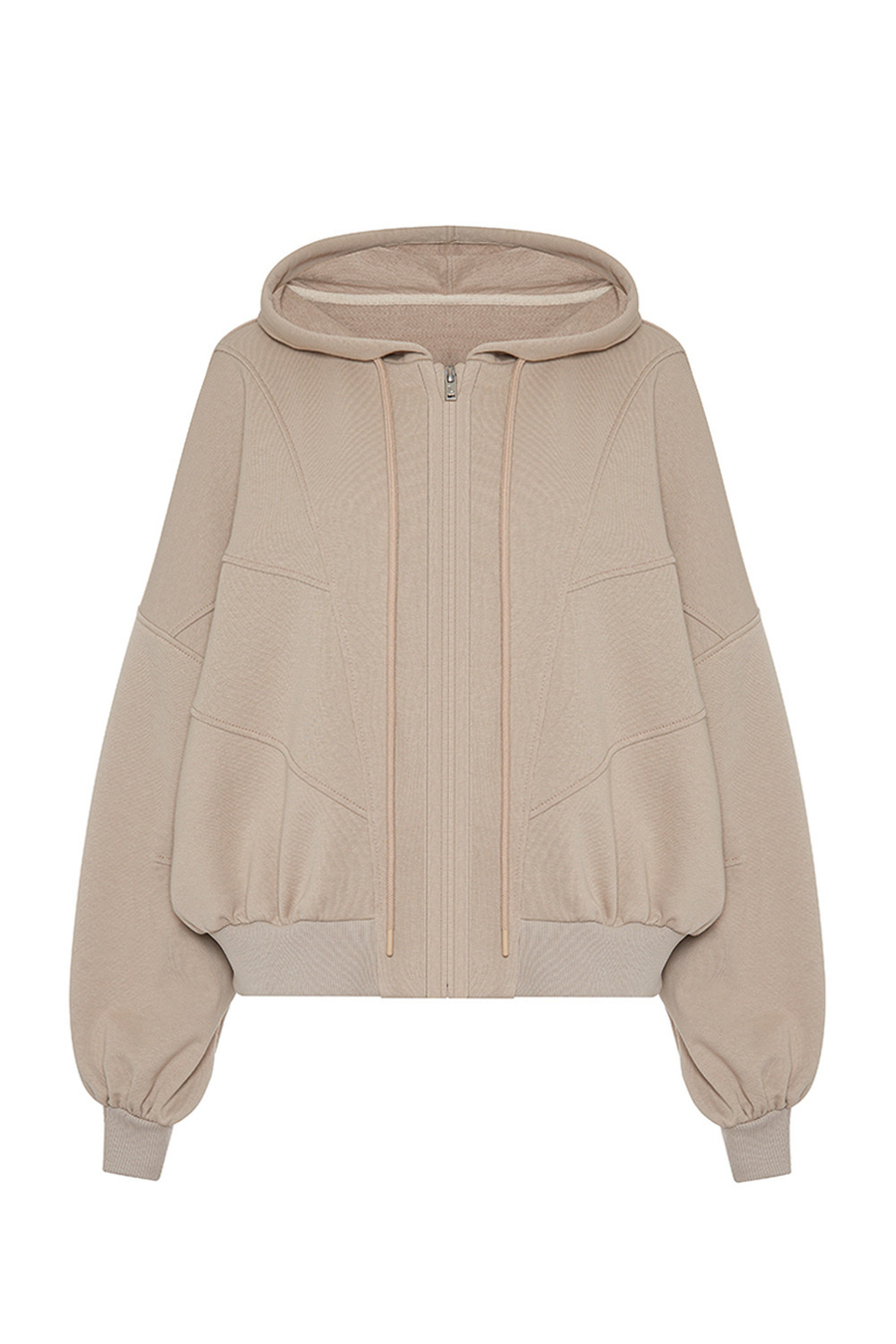 Толстовка с рельефными швами Крем